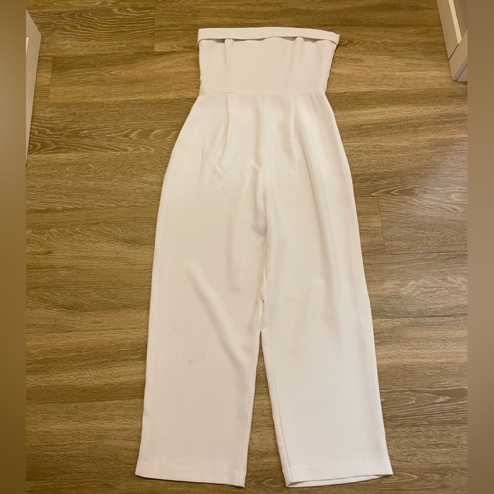 Park & Fifth Strapless White Jumpsuit
